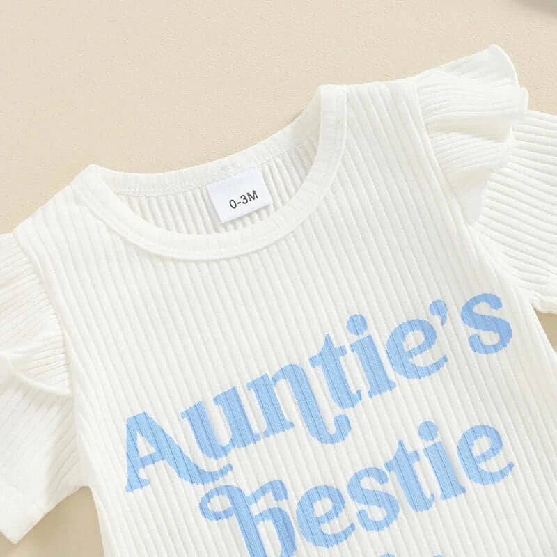 Auntie's Bestie Daisy Set | Stylish Onesie & Shorts Set - Lulu Babe