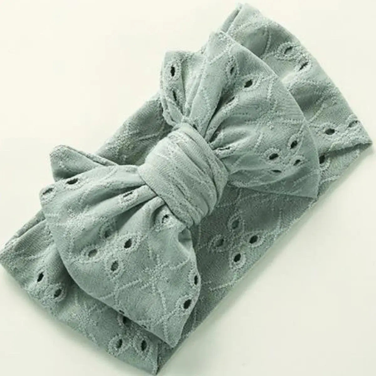 Nora Topknot Bow Headband in sage green | Stylish & Soft Baby Headband - Lulu Babe