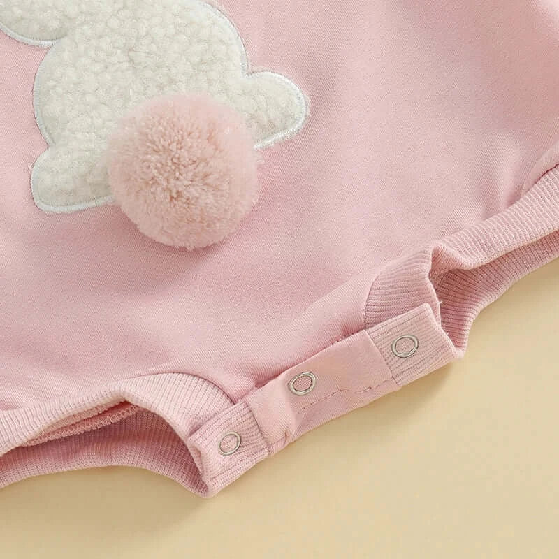 Bunny Pom Pom Romper | Baby & Toddler Easter Outfit - Lulu Babe