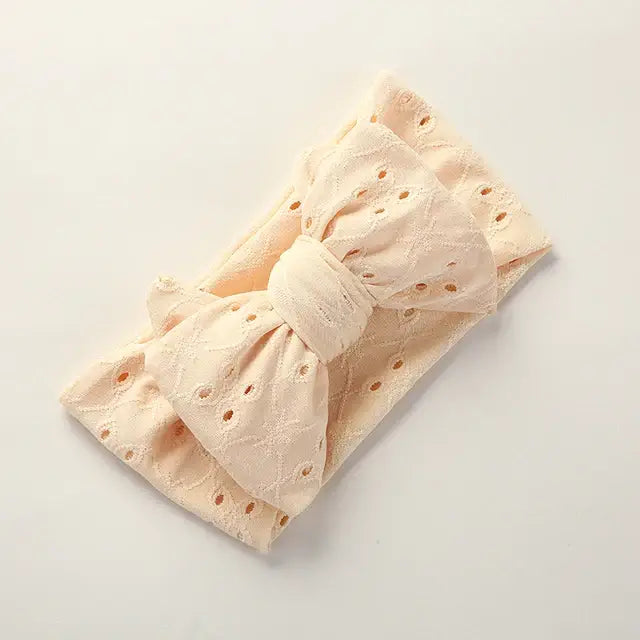 Nora Topknot Bow Headband in yellow | Stylish & Soft Baby Headband - Lulu Babe