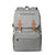 Vienna Nappy Backpack in grey, lightweight and unisex, with insulated bottle pockets and changing mat.