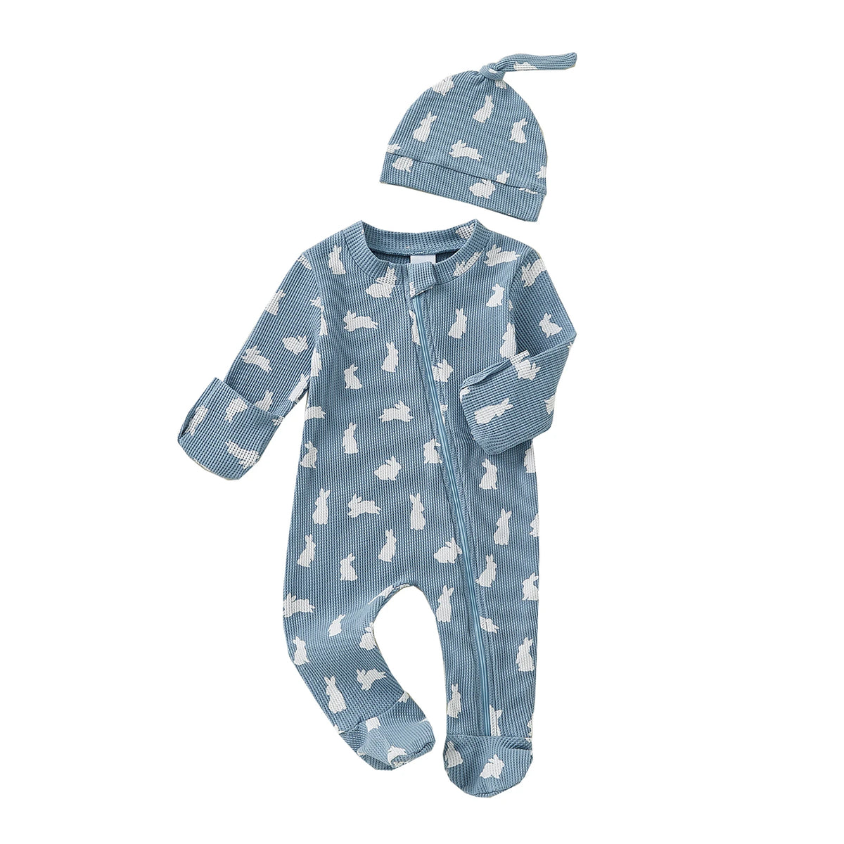 Bunny Zip Waffle Romper