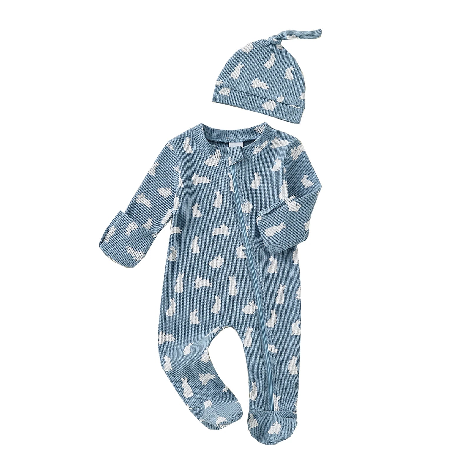 Bunny Zip Waffle Romper