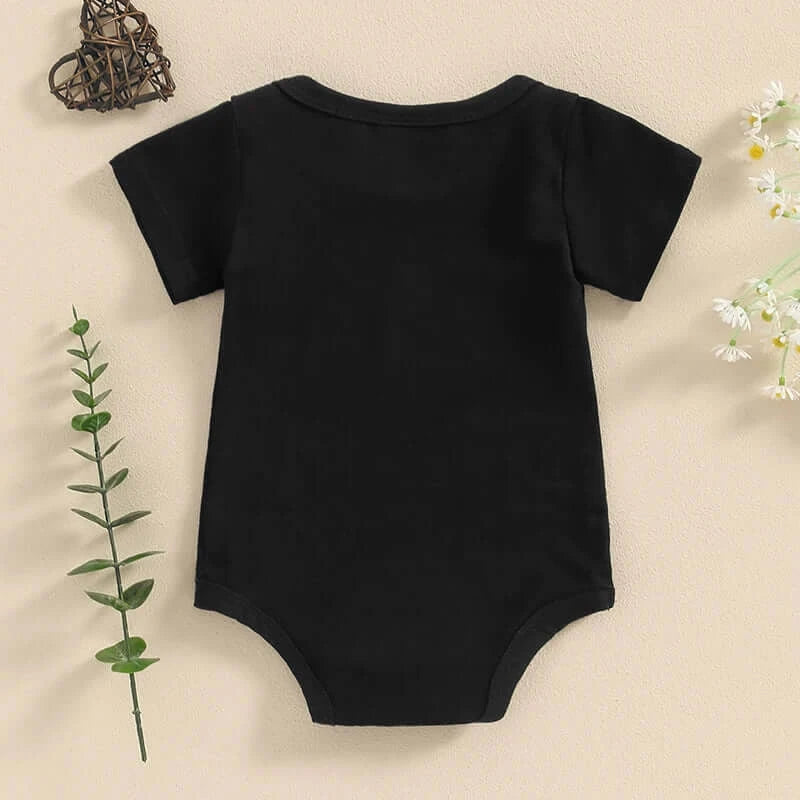 Happy First Father's Day Romper - Black