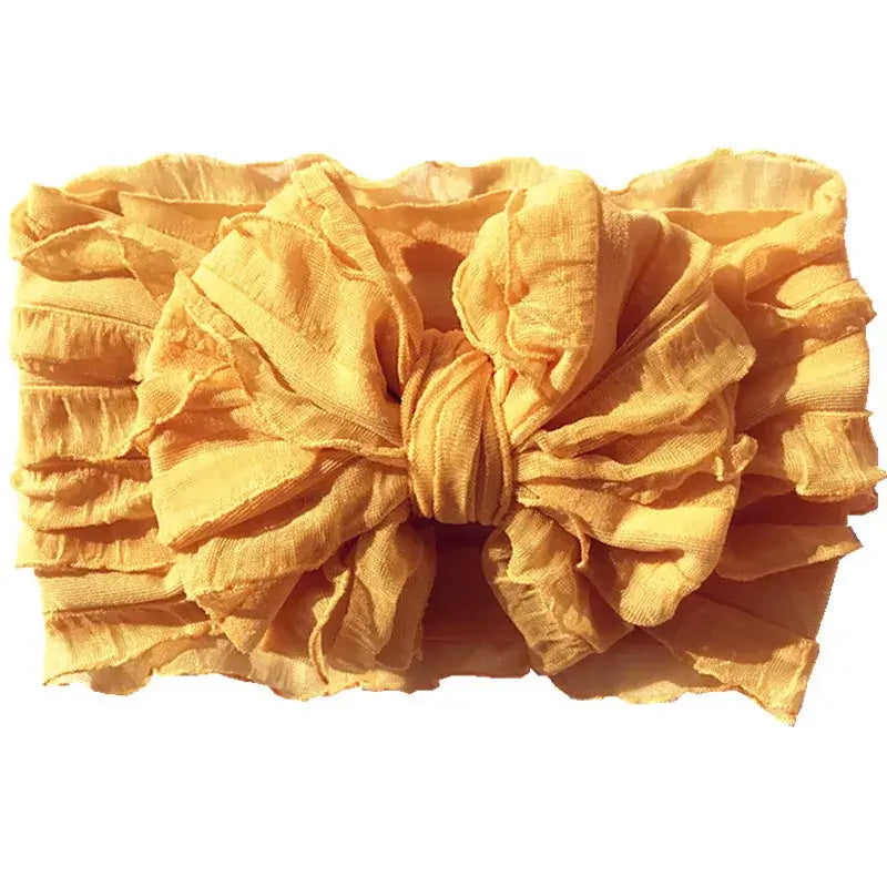 Ruffle Baby Bow Headband | Soft & Stylish Baby Girl Accessory - Lulu Babe