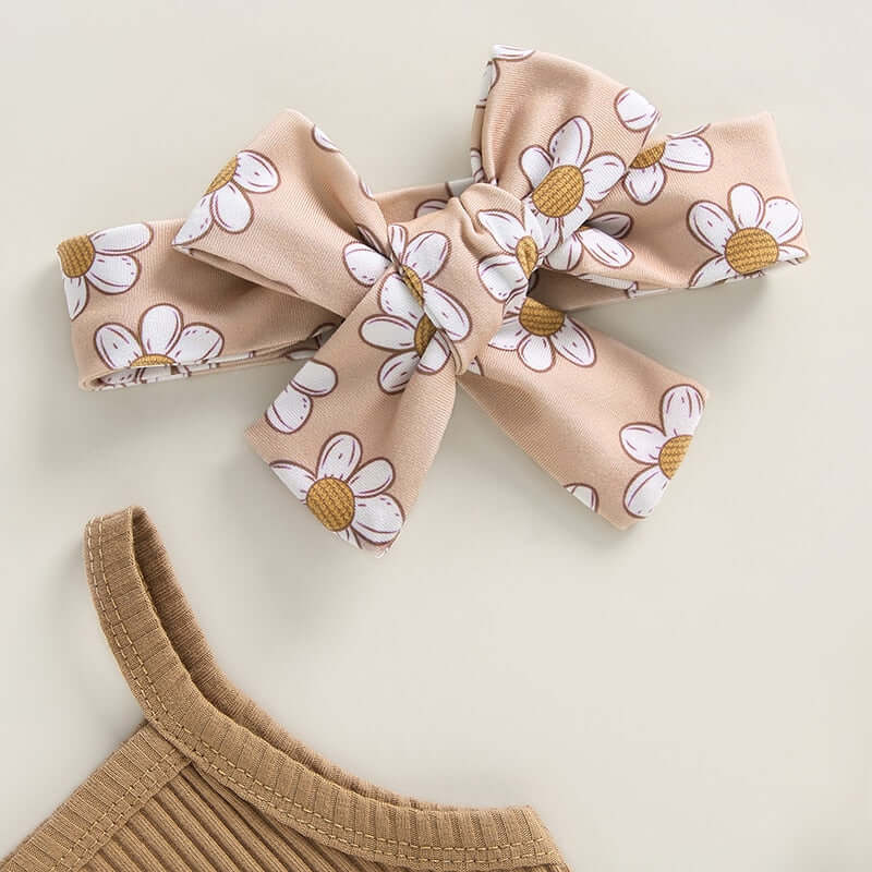 Daddy's Girl Baby Romper & Shorts Outfit (in 0-3 months, 3-6 months, 6-12 month &  12-18 months) - headband