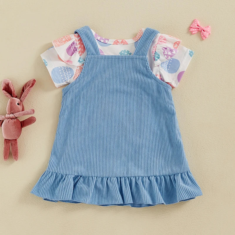 Easter Bunny Pinafore Dress Set