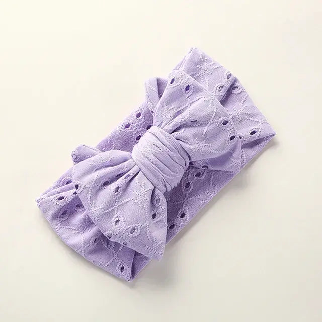 Nora Topknot Bow Headband in lilac | Stylish & Soft Baby Headband - Lulu Babe