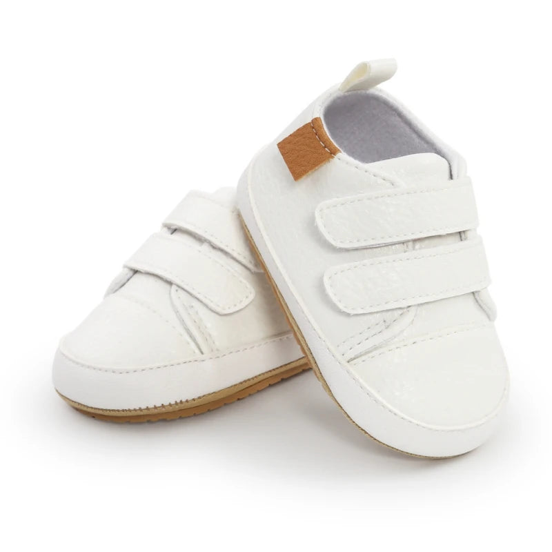 Vintage Velcro Baby Sneakers White - Classic Style for Little Feet - Lulu Babe