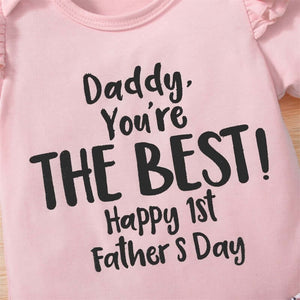 Happy 1st Fathers Day Set | Adorable Baby Girl Outfit - Lulu Babe
