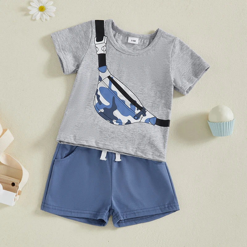 Boys Crossbody Tee & Shorts Set | Comfy & Cool