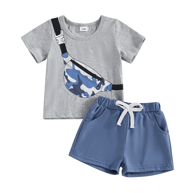 Boys Crossbody Tee &amp; Shorts Set | Comfy &amp; Cool