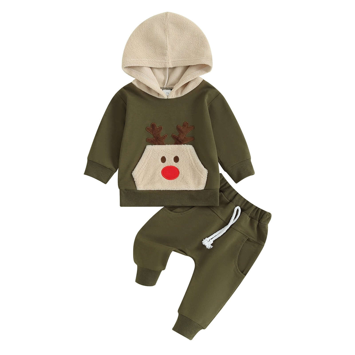 Reindeer Trackie Set | Green Baby &amp; Toddler Rudolph Tracksuit - Lulu Babe