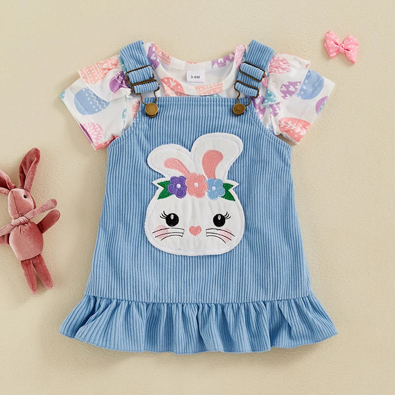 Easter Bunny Pinafore Dress Set