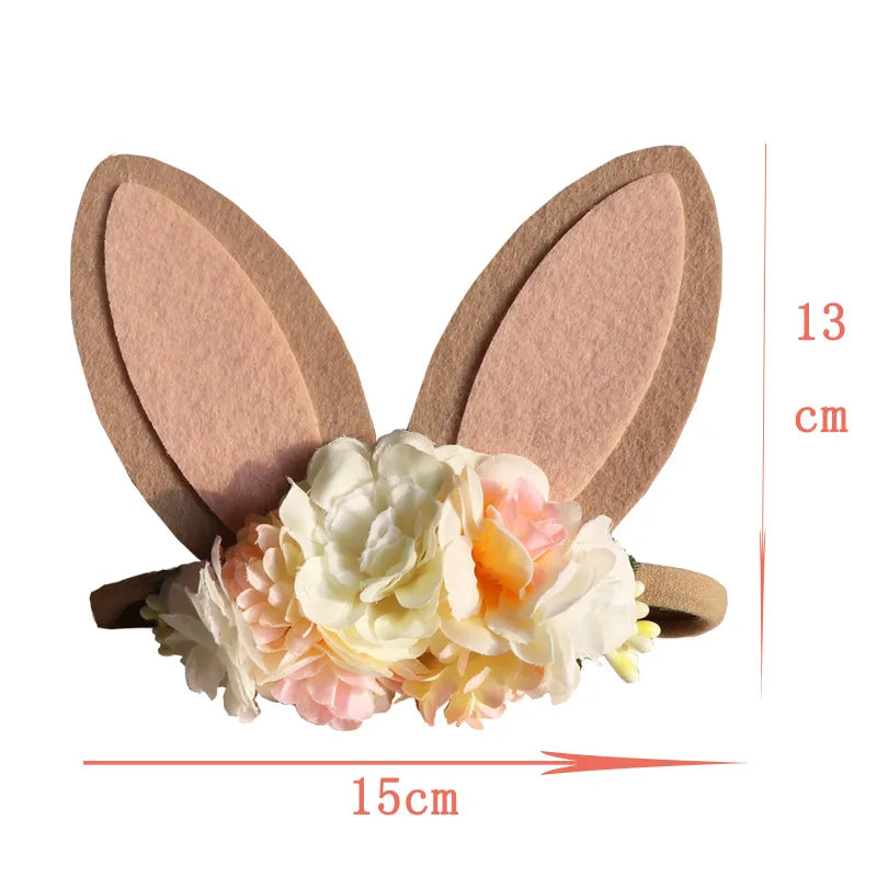 Floral Bunny Easter Headband