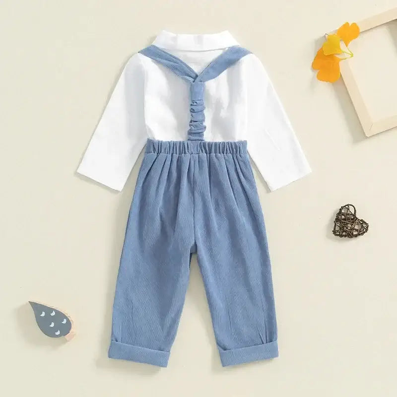 Remi Baby Bow Tie Set in blue | Formal Baby Boy Outfit for Special Occasions - Lulu Babe