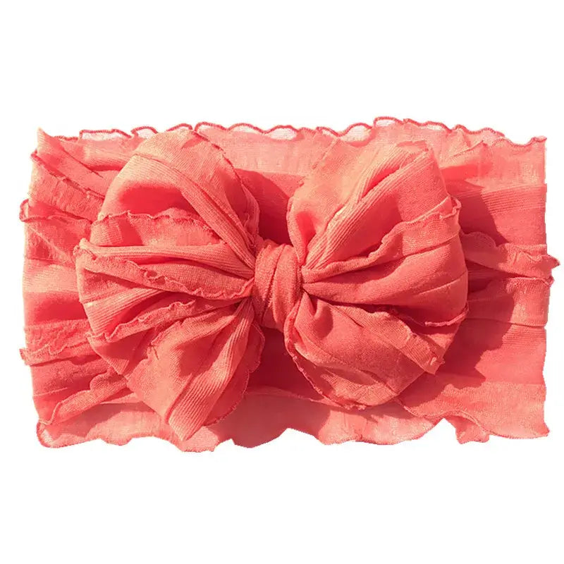 Ruffle Baby Bow Headband | Soft & Stylish Baby Girl Accessory - Lulu Babe