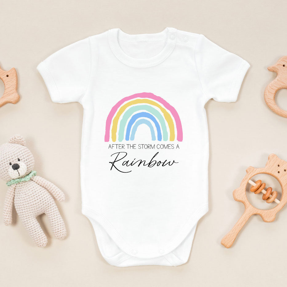 After The Storm Comes a Rainbow - baby onesie