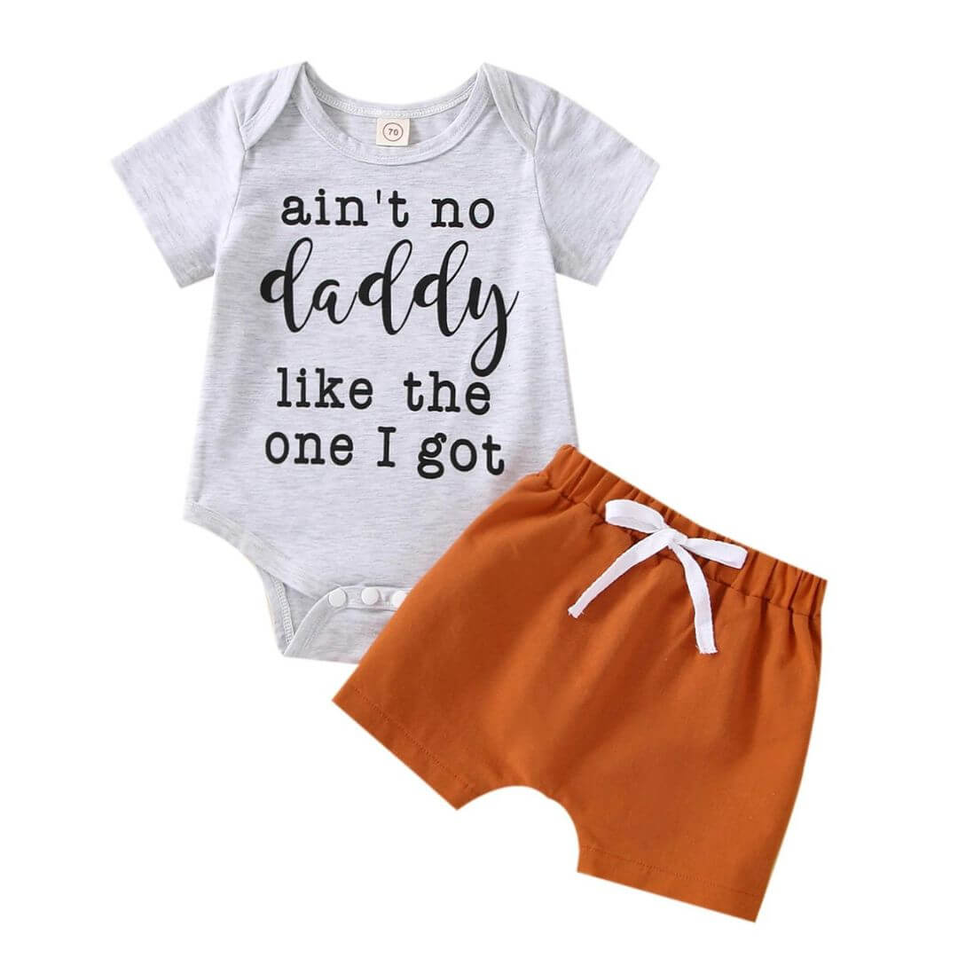 &quot;Ain&#39;t No Daddy Like The One I Got&quot; Baby Outfit | Romper &amp; Shorts Set - Lulu Babe
