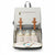 Amalfi nappy backpack with front insulated bottle pockets in white and grey