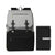 Grey and black nappy backpack with change mat - unisex and stylish, from Lulu Babe