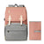 Pink and grey nappy backpack with change mat, stylish and spacious - Lulu Babe