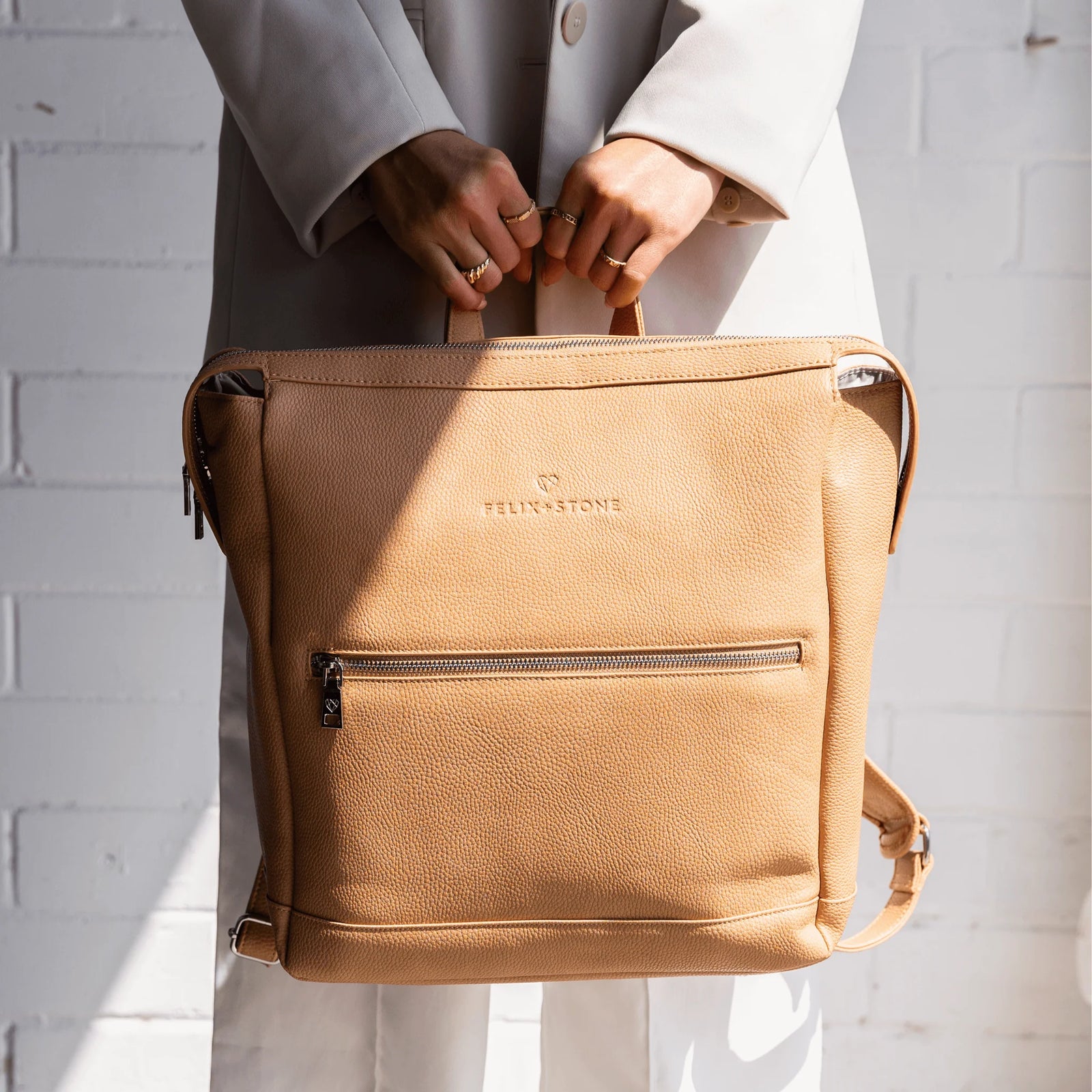 Archie Baby Backpack | Stylish Vegan Leather Nappy Bag - Felix + Stone