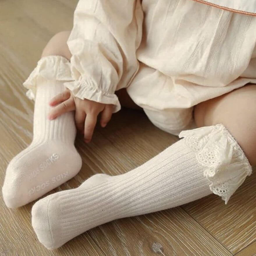 Vintage Ruffle Baby Socks | Boho Frilly Socks - Lulu Babe