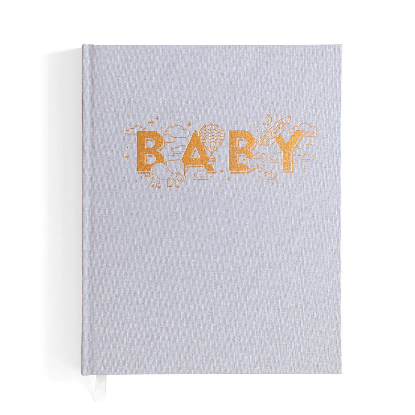 Baby Memory Book Grey | Personalised Baby Keepsake Journal for Milestones