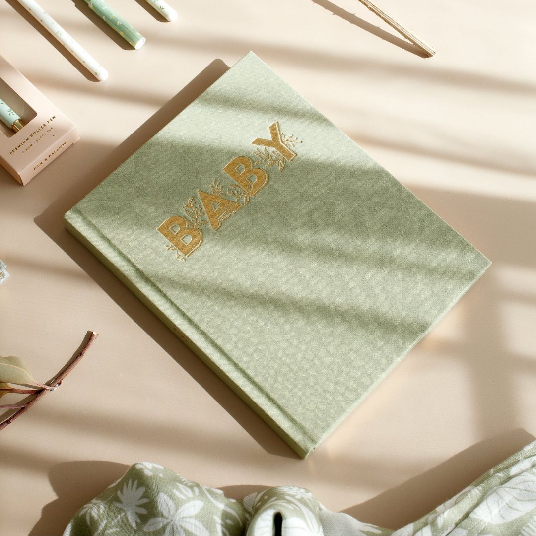 Baby Memory Book Pistachio | Personalised Baby Keepsake Journal for Milestones