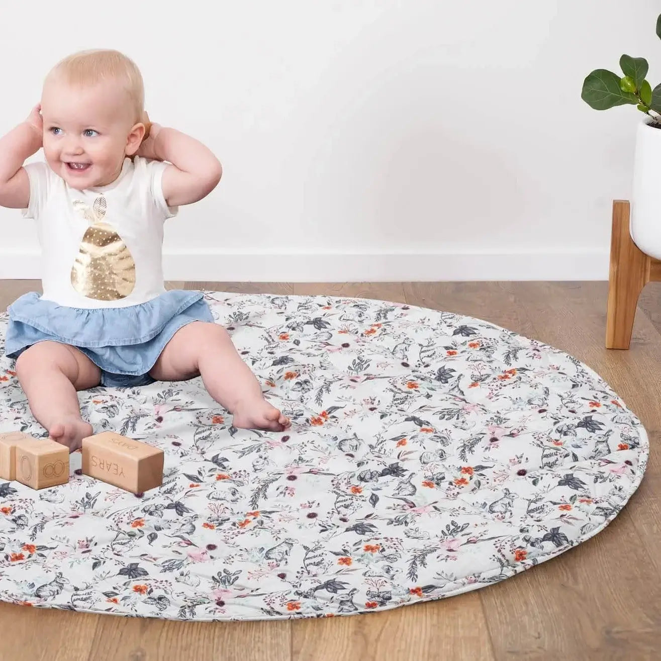 Quilted Play Mat - Enchanted Bunnies
