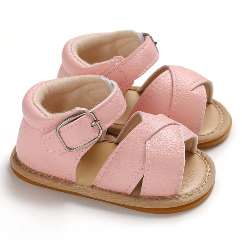 Velcro Baby Sandals Pink | Stylish & Easy On - Lulu Babe