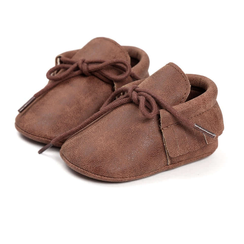Brown Baby Moccasins – Soft & Stylish Unisex Baby Shoes | Lulu Babe