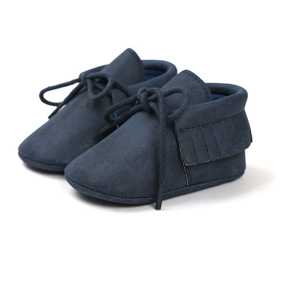 Navy Baby Moccasins – Soft & Stylish Unisex Baby Shoes | Lulu Babe
