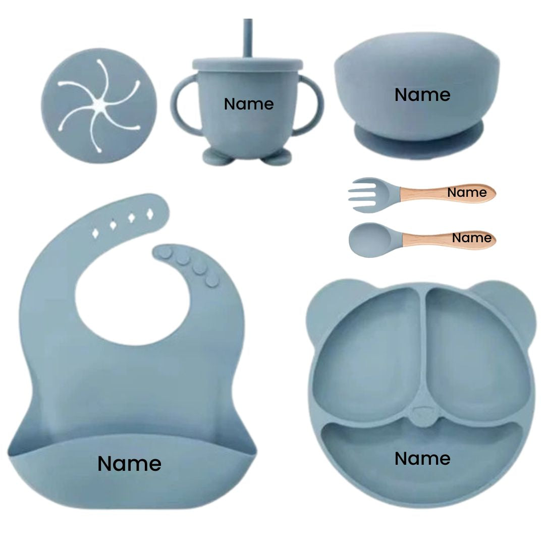 Personalised Silicone Baby Feeding Set