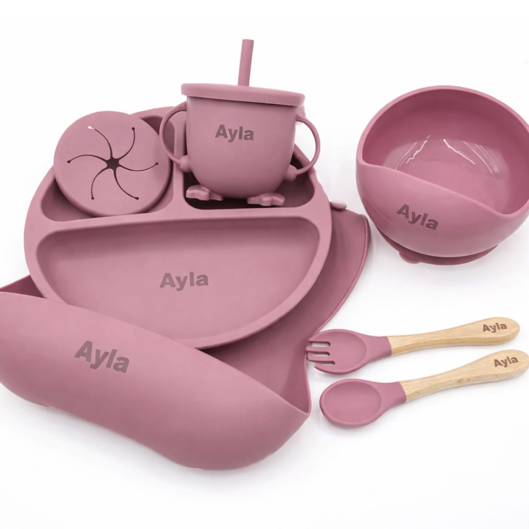 Personalised Silicone Baby Feeding Set