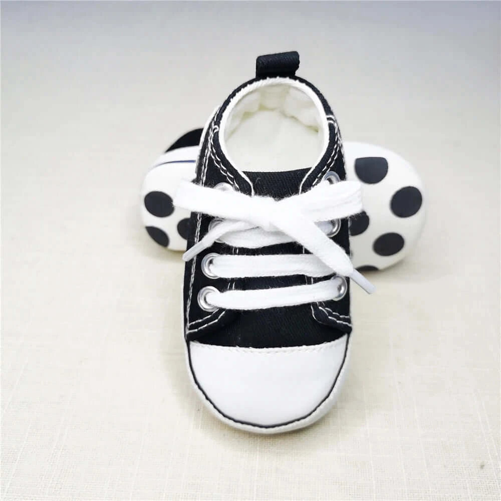 Star Baby Sneakers Black | Lightweight First Walker Shoes - Lulu Babe