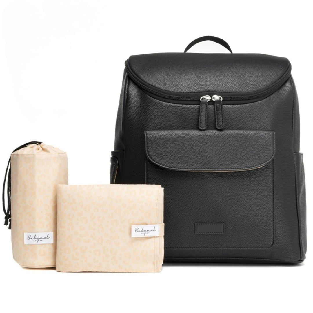 Babymel Lennox nappy backpack in black vegan leather