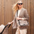 Babymel Quilted Eco Pram Bag - Fawn | Stroller Organiser - lifestyle image