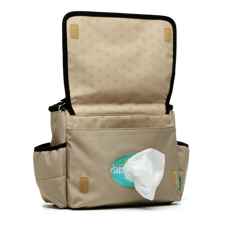 Babymel Quilted Eco Pram Bag - Fawn | Stroller Organiser