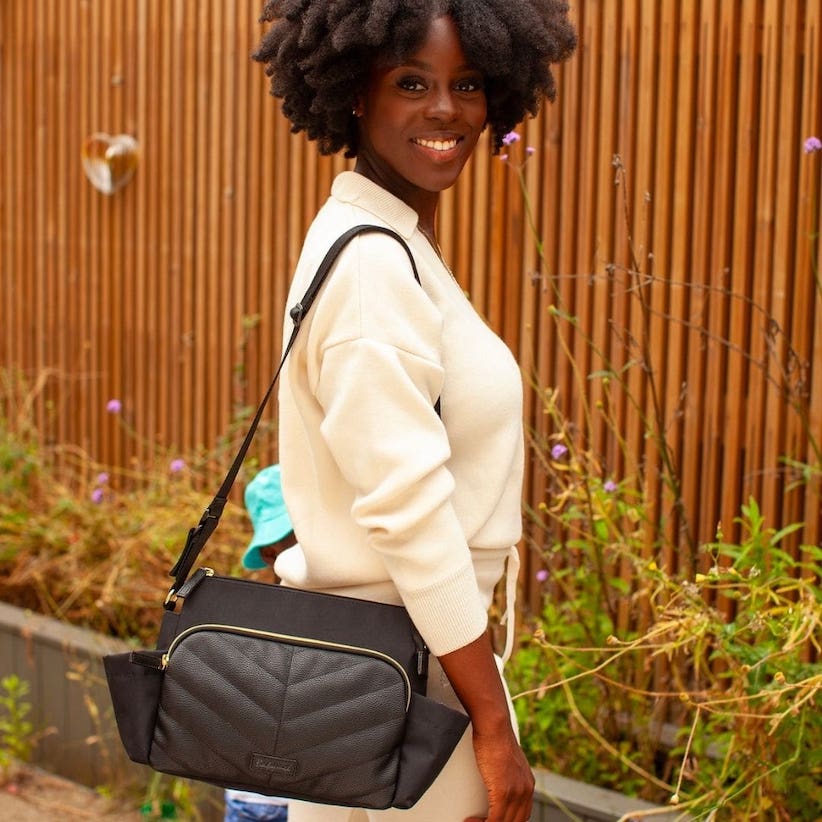 Babymel Quilt Black Pram Bag | Stylish Pram Caddy - Lulu Babe