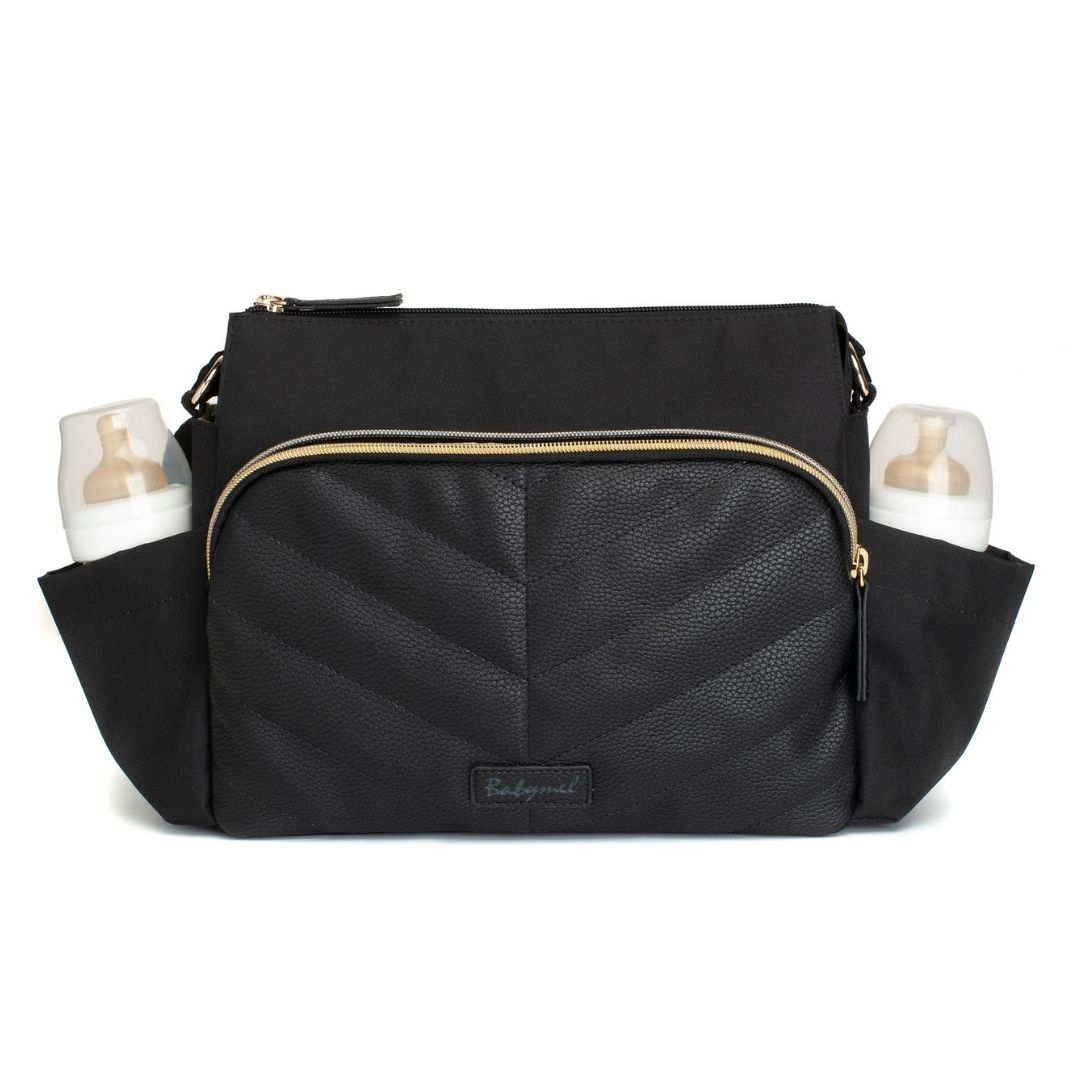 Babymel Quilt Black Pram Bag | Stylish Pram Caddy - Lulu Babe