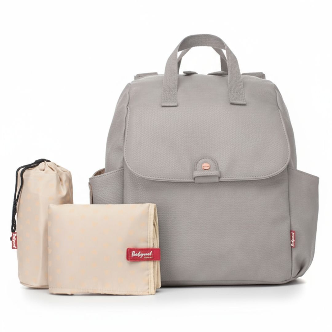 Babymel Robyn Nappy Backpack - Grey Vegan Leather