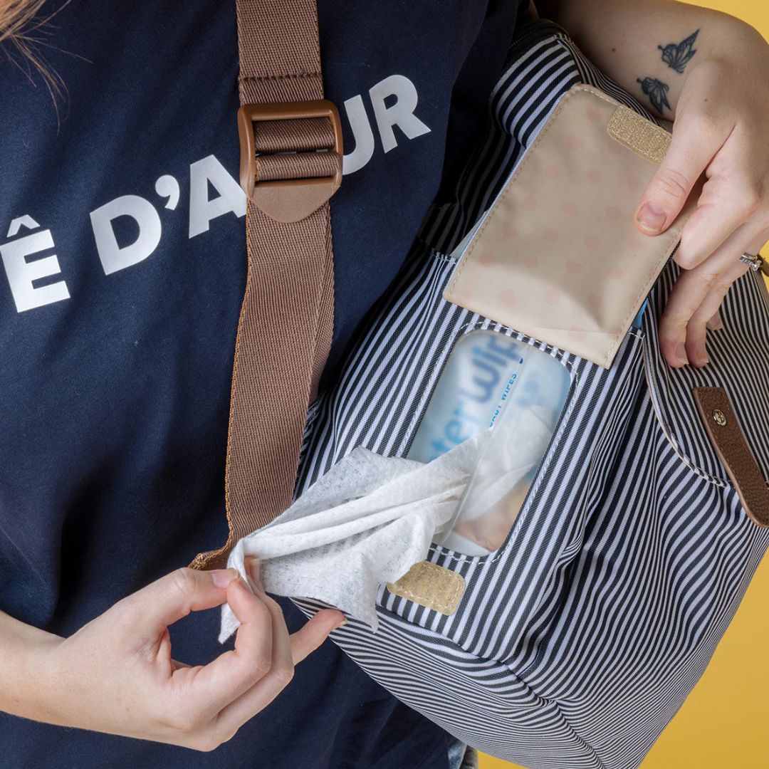 Babymel Robyn Eco Convertible Backpack - Navy Stripe