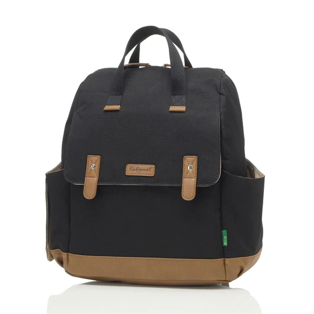 Babymel Robyn Eco Nappy Backpack Black with Change Mat - Babymel