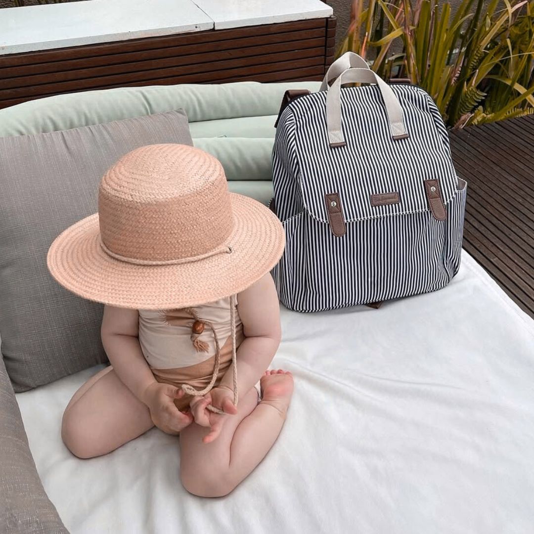 Babymel Robyn Eco Convertible Backpack - Navy Stripe