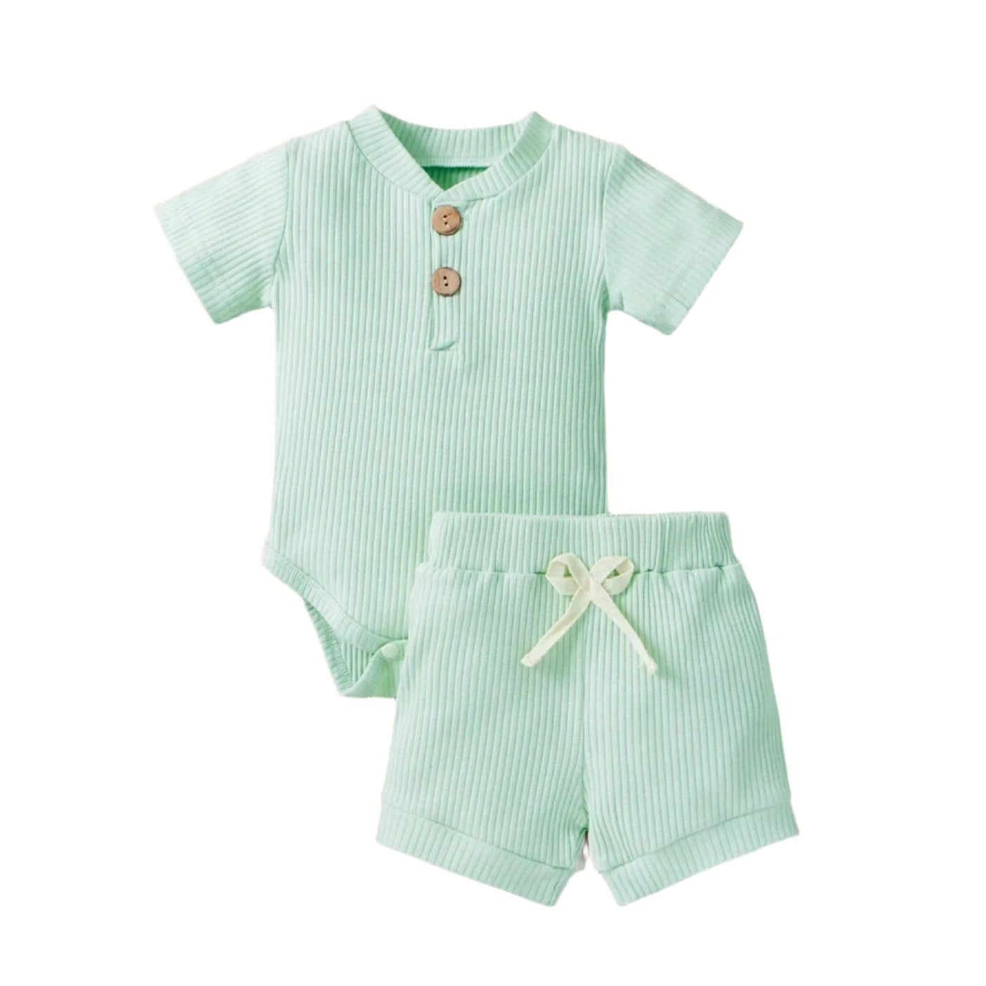 Bailey Ribbed Shorts Set | Unisex Baby Outfit - Lulu Babe