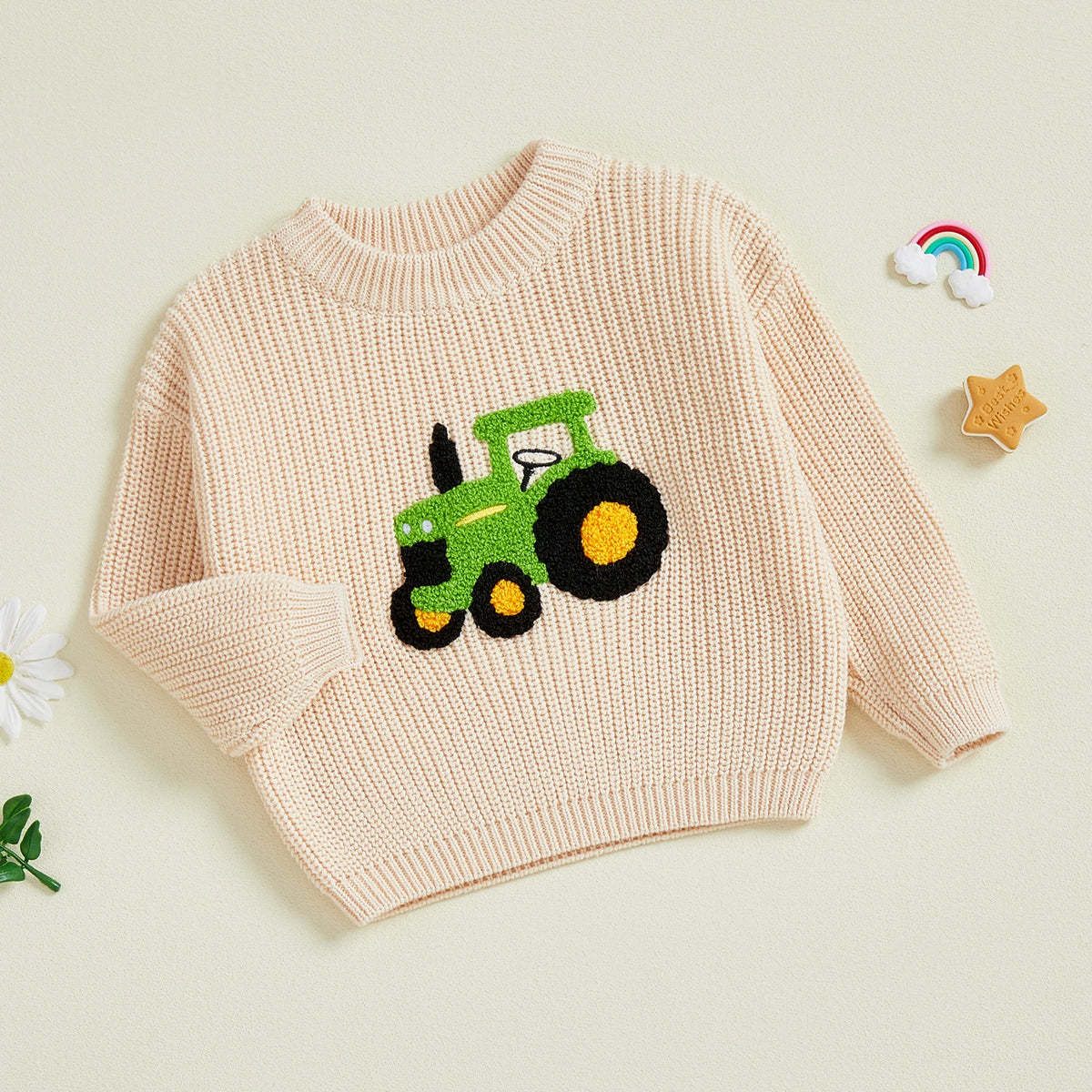 Baby jumper with tractor design