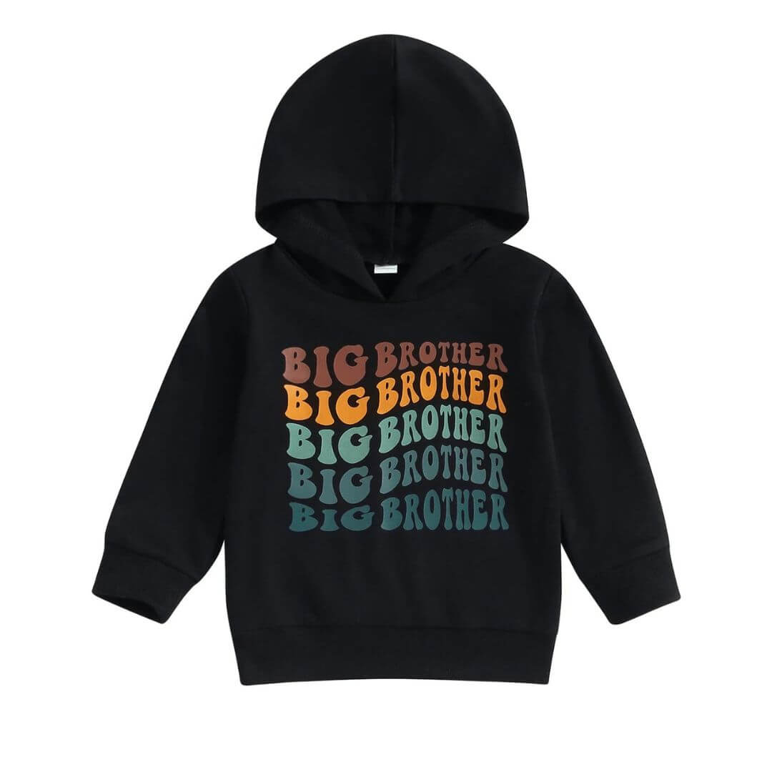 Big Brother Hoodie | Black & Grey | 1-5 Years - Lulu Babe