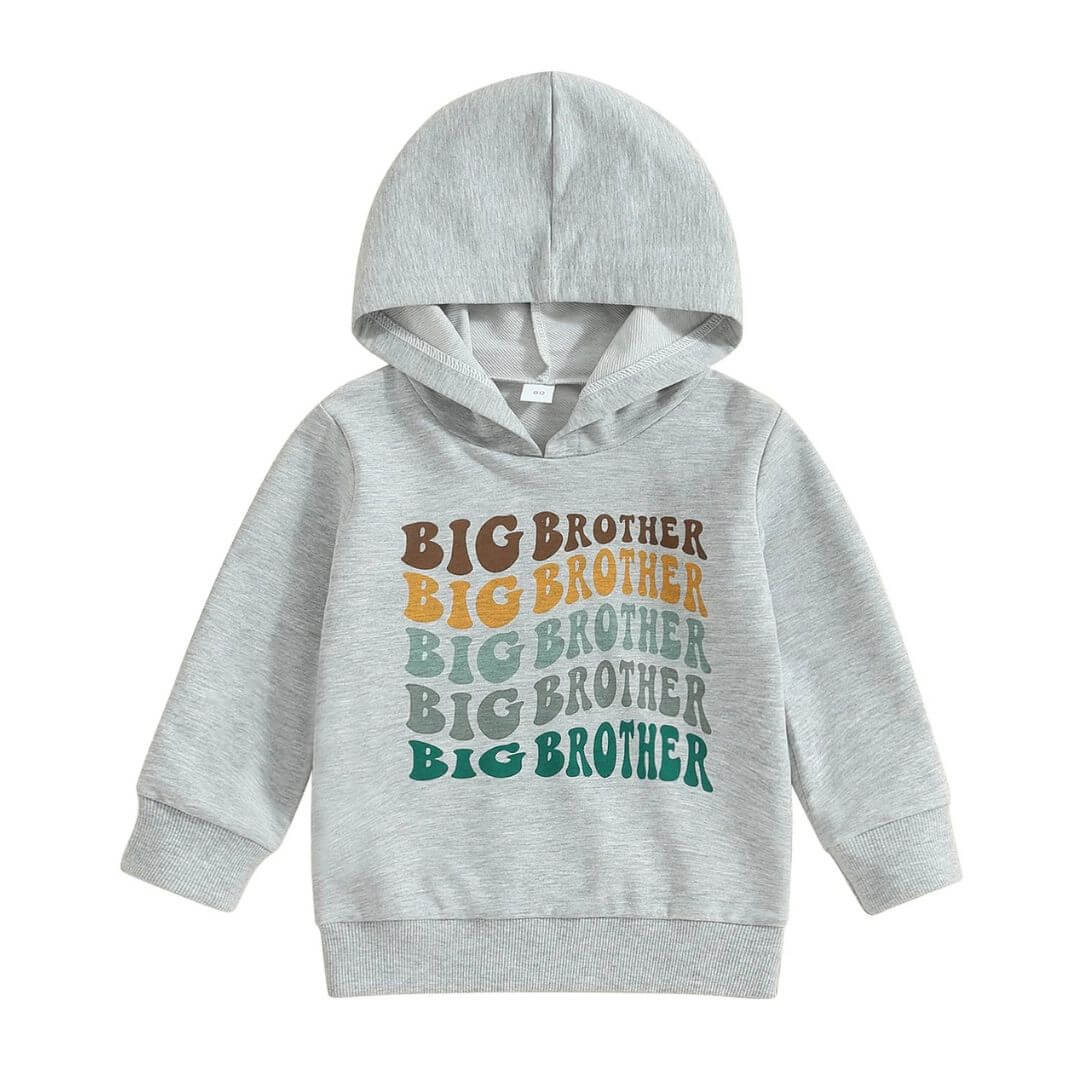 Big Brother Hoodie | Black &amp; Grey | 1-5 Years - Lulu Babe